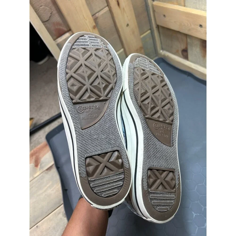 Converse Womens All Star High Top Sneakers Size 7 Geometric Print Blue & White - Picture 7 of 8